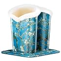 Plush Fluffy Lined Double Eyeglasses Holder Stand Protective Glasses Holder Case Rests Securely on Desk or Nightstand