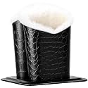 Plush Fluffy Lined Double Eyeglasses Holder Stand Protective Glasses Holder Case Rests Securely on Desk or Nightstand
