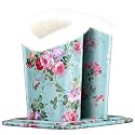 Plush Fluffy Lined Double Eyeglasses Holder Stand Protective Glasses Holder Case Rests Securely on Desk or Nightstand