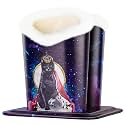 Plush Fluffy Lined Double Eyeglasses Holder Stand Protective Glasses Holder Case Rests Securely on Desk or Nightstand