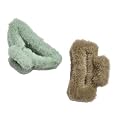 Plush Fuzzy claw clip Set of 2, sage green and brown