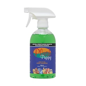 plush puppy dog shampoo for long coat pet shampoo for dry coat excellent softening and conditioning for dogs for all breeds with dehydrated coats for shih-tzu shampoo with spary 500ml