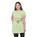 Plush Women39s Long Printed Cotton Round Neck