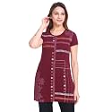 Plush Women39s Long Printed Cotton Round Neck