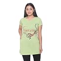 Plush Women39s Long Printed Cotton Round Neck