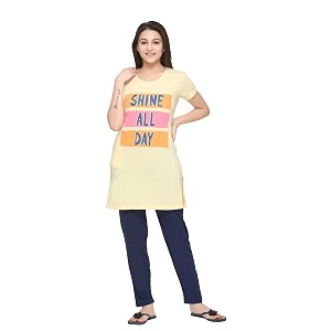 Plush Womens Poly Cotton Summer Wear Printed