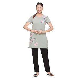 Plush Womens Poly Cotton Summer Wear Printed