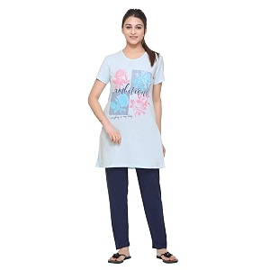 Plush Womens Poly Cotton Summer Wear Printed