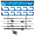 PLUSINNO H5 Horizontal Fishing Rod/Pole Holders for Garage, Wall Ceiling Mounted Fishing Rod Holder, Aviation Aluminum Fishing rod rack Holds up to 5/10/20 Rod or Combos Fishing Gear and Gifts for Men