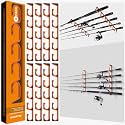 PLUSINNO H5 Horizontal Fishing Rod/Pole Holders for Garage, Wall Ceiling Mounted Fishing Rod Holder, Aviation Aluminum Fishing rod rack Holds up to 5/10/20 Rod or Combos Fishing Gear and Gifts for Men