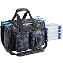 PLUSINNO Tackle Bag - Expandable Fishing Bag for Saltwater & Freshwater - Water Resistant Fishing Gear