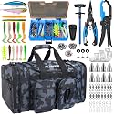 PLUSINNO Tackle Bag - Expandable Fishing Bag with fishing tools for Saltwater & Freshwater - Water Resistant Fishing Gear Shoulder Bag For Men, All-purpose Carrying Bags for Outdoors
