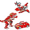PLUSPOINT 3-in-1 Dinosaur Building Blocks Set Build 3 Models in 1 Set, Learn, Play and Create Endless Adventures with Dinosaur, Racing Car, Plane Blocks and Bricks for Kids, Boys &amp; Girls