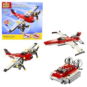 pluspoint propeller toy blocks 3 in 1 models adventures architect aircraft jet plane educational creative learning construction building blocks amp bricks toy for children bright colors 241 pcs