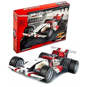 pluspoint f1 racing car model building block toys 377 pieces f1 car building blocks with pull back action construction kit stem learning bricks set birthday gifts for kids age 6-12 f-1 car