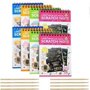 pluspoint scratch note books 10 pages rainbow scratch art book magic doodle scratch painting sketch art drawing notepads with wooden stylus for kids arts and crafts perfect travel activity 8