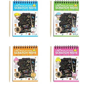 pluspoint scratch note books 10 pages rainbow scratch art book magic doodle scratch painting sketch art drawing notepads with wooden stylus for kids arts and crafts perfect travel activity 4
