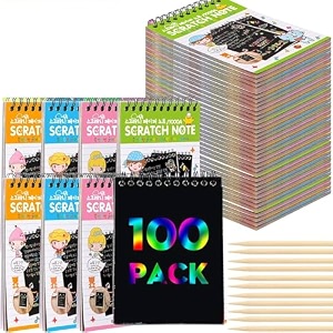 pluspoint scratch note books 10 pages rainbow scratch art book magic doodle scratch painting sketch art drawing notepads with wooden stylus for kids arts and crafts perfect travel activity 4