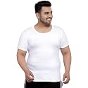 Pluss Tribe - Mens Plus Size Vest - Cotton Men Half Sleeve Round Neck Vest