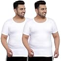 Pluss Tribe - Mens Plus Size Vest - Cotton Men Half Sleeve Round Neck Vest