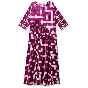 pluss Womens Georgette A-Line Knee-Length Dress