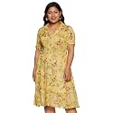 pluss Women39s Georgette A-Line Knee-Length Dress