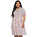 pluss Women39s Georgette A-Line Knee-Length Dress
