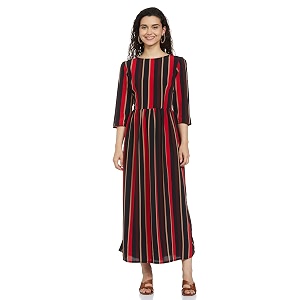 pluss Womens Polyester Classic Maxi Casual Dress