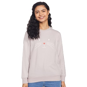 pluss Women Blue Printed HoodLSWFS8489-CRANBERRYICE