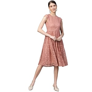 pluss Women Pink Solid Dress LDR8223-ONIONPINK