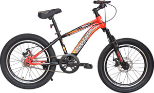plutus spirit semi-fat bike for kids with disc brake single speed orange 20 t inch fat tyre cycle