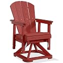PLUUV Adirondack Swivel Glider Chair, 360° Swivel &amp; Smooth Glide, Red