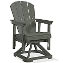PLUUV Adirondack Swivel Glider Chair, 360° Swivel &amp; Smooth Glide, Grey
