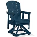 PLUUV Adirondack Swivel Glider Chair, 360° Swivel &amp; Smooth Glide, Navy