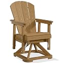 PLUUV Adirondack Swivel Glider Chair, 360° Swivel &amp; Smooth Glide, Brown