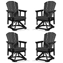 PLUUV Adirondack Swivel Glider Chair Set of 4, 360 Degree Rotation, Red