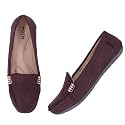 Pluxh Women Classic Ballet Flats Suede-Textured