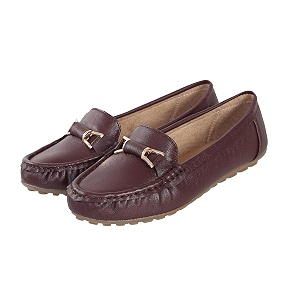 Pluxh Womens Elegant Ballet Flats with Metal