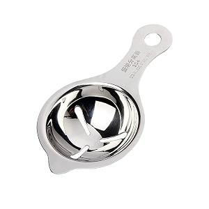 304 stainless steel egg yolk separator egg divider dishwasher safe professional tool for baking cake egg custards mayonnaise and more 1 pcs silver