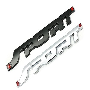 3d sport emblem for all cars amp bikes universal vehicle truck rv suv decor decal 3d raised letters bumper sticker 3m strong adhesive badge silver amp black pack of 2