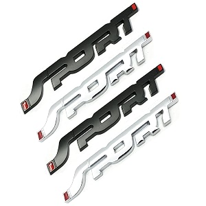 3d sport emblem for all cars amp bikes universal vehicle truck rv suv decor decal 3d raised letters bumper sticker 3m strong adhesive badge silver amp black pack of 4