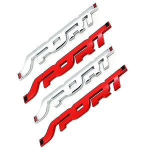 3d sport emblem for all cars amp bikes universal vehicle truck rv suv decor decal 3d raised letters bumper sticker 3m strong adhesive badge silver amp red pack of 4