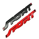 3d sport Emblem for All Cars &amp; bikes Universal Vehicle, Truck, RV, SUV, Decor, Decal 3D Raised Letters Bumper Sticker, 3M Strong Adhesive Badge (BLACK &amp; RED, PACK OF 2)