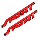 3d sport Emblem for All Cars & bikes Universal Vehicle, Truck, RV, SUV, Decor, Decal 3D Raised Letters Bumper Sticker, 3M Strong Adhesive Badge (RED, PACK OF 2)