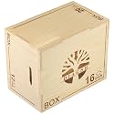 Plyo Box - 3-in-1 Wood Plyometric Jump Platform (16"x12"x8") for Home Gym Training - Ideal for Jumps, Squats & Conditioning-1 Piece