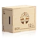 Plyo Box - 3-in-1 Wood Plyometric Jump Platform (16"x12"x8") for Home Gym Training - Ideal for Jumps, Squats & Conditioning-1 Piece