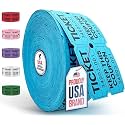 PM Company 2000 Pcs (1000 Pairs) Raffle Tickets Double Roll, 50/50 Blue