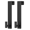 PMMASTO 10 Inch Over The Door Hooks, Black- 2 Pack, T Shape