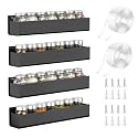 PMMASTO 4-Pack Black Acrylic Spice Rack Organizers for Cabinet Doors