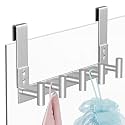 PMMASTO 7.5 Inch Hanger for 3/8 Inch Glass, Silver- 5 Hooks, T Shape